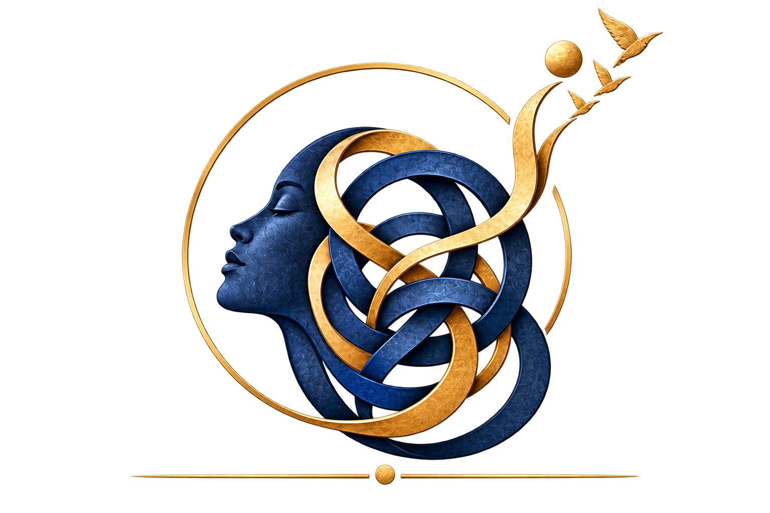 Logo de Dounia Bouzar : visage de profil composé de formes entrelacées